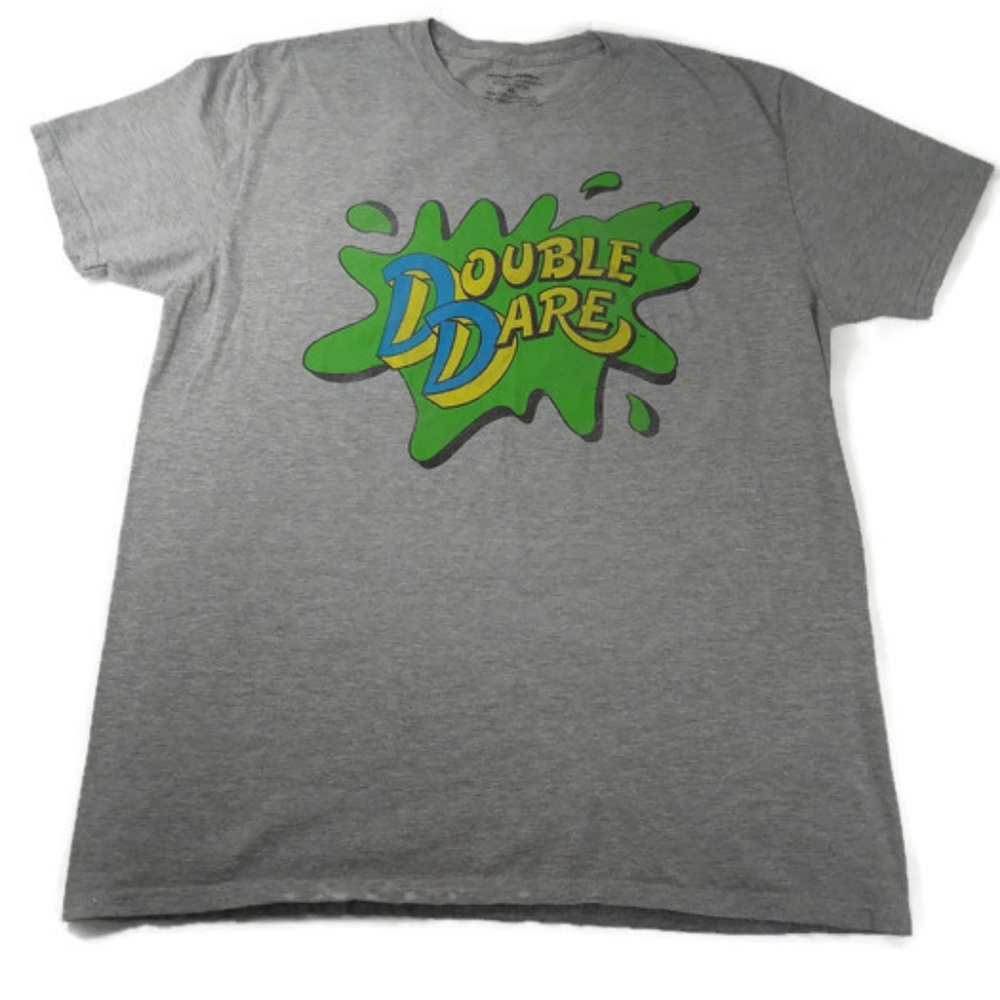 Double Dare Graphic T Shirt XL Gray Nickelodeon